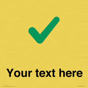 Custom plain background, green tick sign